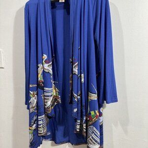 A Walk in the Park Mccc Drapey Open Cardigan Pelicans Photos‎ SZ L